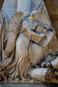 An angel, or the goddess Victory, on a tomb at Howden in Yorkshire Victory