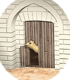 The fictitious Eye of the Needle Gate, depicted on a Christian website as an historical reality