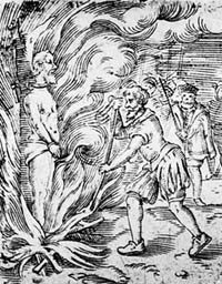 Michael Servetus, burned at the stake in Geneva in 1553