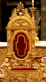 One of the pope's golden thrones, from which he occasionally recommends poverty and humility