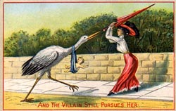 even mentioning contraception was considered obscene at the begining of the twentieth century - hence the need for coy references such as this one