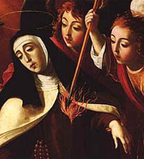 Teresa of Avila. Josefa de Obidos, Transverberazione di S Teresa d'Avila, c 1672, Universita di Coimbra