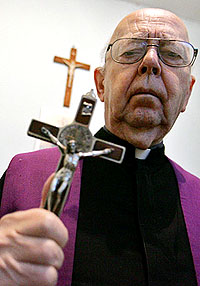 Fr Amorth, Vatican exorcist. Highly regarded in the Vatican State, and not considered insane or dangerous, as he would be in any secular jurisdiction