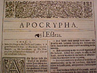 First page of 1 Esdras. 1 Esdras is relegated to the Apocrypha in the Authorized Version