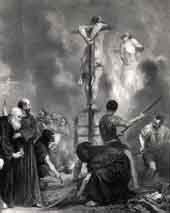 slow roasting provided a better spectacle than quick incineration for the numerous Christian onlookers