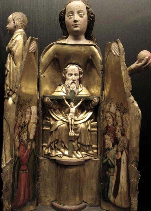 Madonna Ouvrante with Holy Trinity Inside, French c. 1400
