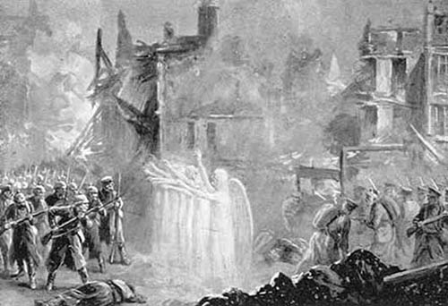 Angels of Mons fighting on the side of the British